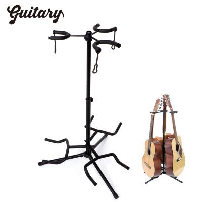 China Durable Adjustable Multiple Triple Electric Guitar Floor Hold Stand for sale