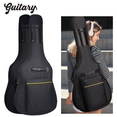 China Custom guitar bag Adjustable Shoulder Strap 41 Inch Acoustic Guitar Case Gig Bag Thick Padding Guitar Bag with Back Hanger Loop for sale