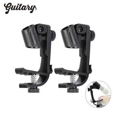 China Durable Black Plastic Drum Microphone Clips Adjustable Mic Mount Snare Rim Clamp Holder for sale