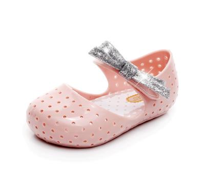 China Hotsales Cute Waterproof Cartoon Bow Sandals PVC Shoes Fancy PVC Jelly Sandals Princess Baby Girl for sale