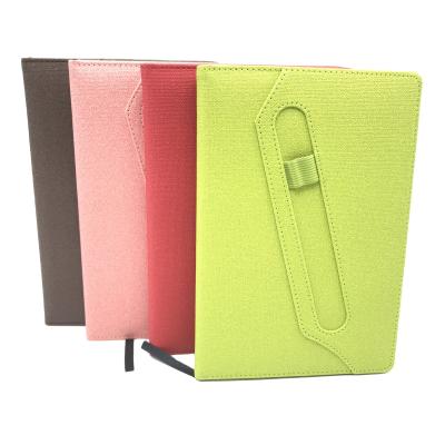 China PU Thermo Durable Hardcover Book Texture Fabric A5 Sewing Notebook with Pen Loop for sale