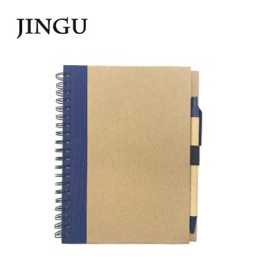 China Hardcover Recycled Kraft Notebook with Pen for sale