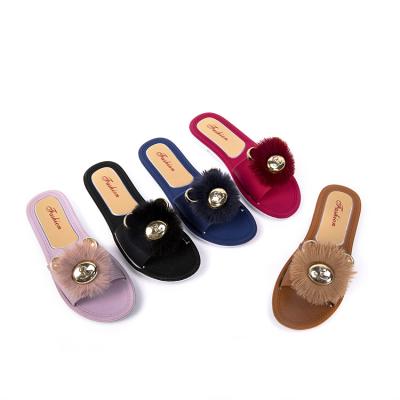 China China Manufacturer Ladies Sweat-absorbent Fur Slides PVC Fluffy Women's Slippers Wholesale for sale