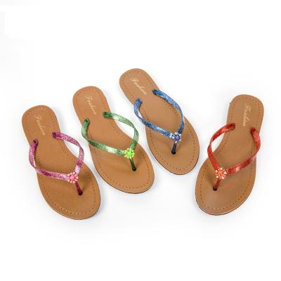 China Anti-odor New Products Ladies Embellished Printed Sandals Flip Flop for sale