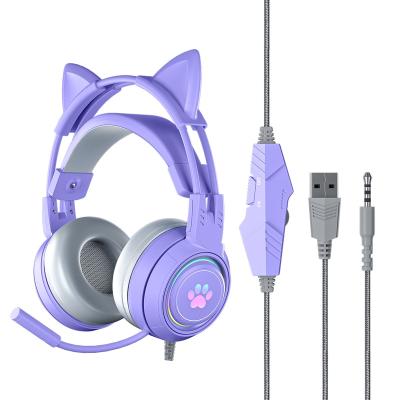 China Headphone Hot Selling Headset For Computer/phone/ Live Wired Headphones Wearing Gaming Headset RGB Gaming Headset for sale