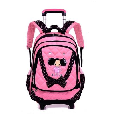 China With new wheel design trolley kids school bag for girls, kids trolley school bag for sale