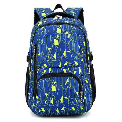 China New Arrival Day-package Anti-water Geometry Printed School Bag Waterproof For Boys Custom Lightweight Students Backpack for sale