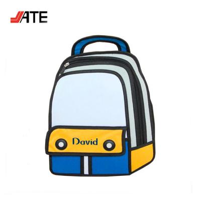 China 2D cartoon anti-theft high quality drawing school bag, 3D school bag backpack for sale