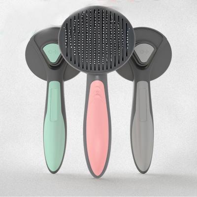 China New Fashion 2022 New Fashion Pet Grooming Brush Cat Dog Pet Knotting Automatic Hair Stocked Self-cleaning Comb for sale