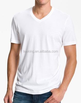 China Anti-pilling latest design short sleeve v neck simple white graphic t-shirts for sale