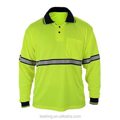 China Wholesale Anti-pilling Long Sleeve Buttons High Visibility Polo Shirts for sale