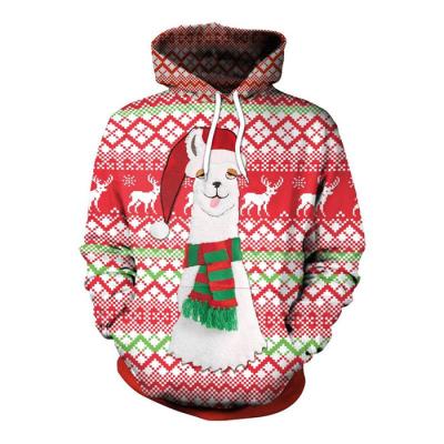 China High Quality Custom Anti-wrinkle Print Hoodies Drawstring Pullover Christmas Sweatshirt for sale