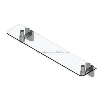 China Modern Customize Bathroom Accessory Glass Shelf For Shower Room Storage Rack Stainless Steel Bathroom Glass Shelf for sale