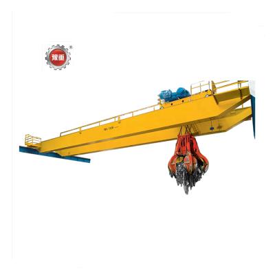 China Bridge Crane 20 Ton Operator Cabin Overhead Crane Grab Bucket Bridge Crane Double Girder Overhead Crane for sale