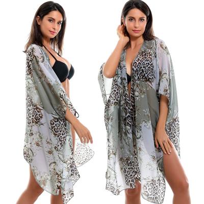 China Plus Size Plus Size Swimwear With Custom V-Neck Women Beach Front Summer Floral Fronts Swimwear Fronts Cover Up for sale