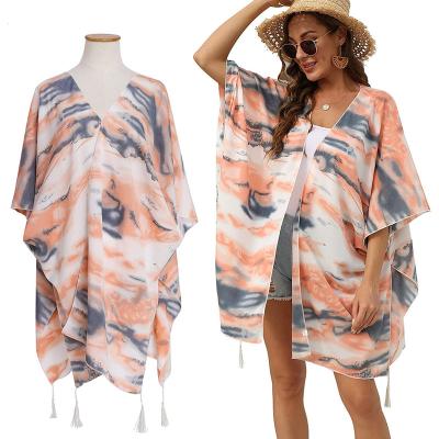 China Hot Plus Size Sales Swimsuit Swimwear Fronts Summer Printing Dress Quick Dry Breathable Beach Wear Sheer Beach Cover Up for sale