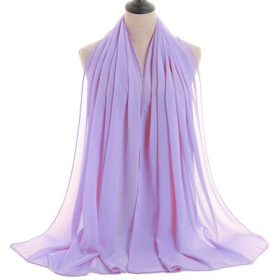 China Custom Malaysia Muslim Scarf Light Chiffon Scarf Pearl Chiffon Solid Color Ethnic Accessories for sale