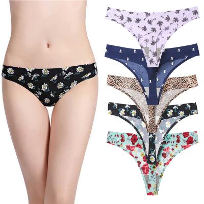 China Antibacterial Ladies Seamless Underwear Antibacterial Girls Seamless Pantyhose OEM Deodorant Thong Sexy Printed Elastic Dry Briefs for sale