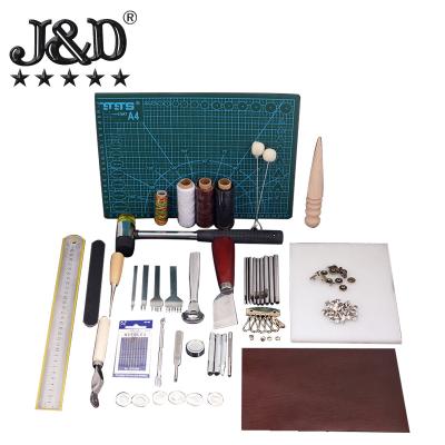 China Eco-friendly Leather Hand Entry Tool DIY Tool Kit Design No.15 Diamond Leather Craft Tool Kit Sewing Set Level 44 pcs for sale