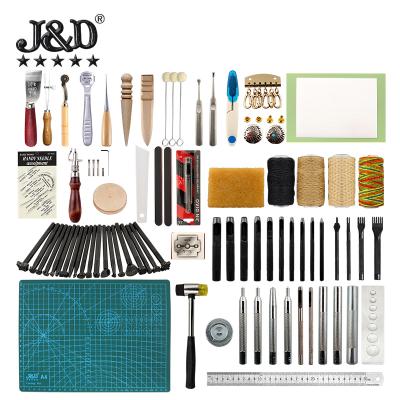 China Suitable for DIY Leather Making Leather Hammer Pin Buckle Package DIY Kit Rivet Sewing Cutting Mat Craft Group Leather Tool Kit for sale