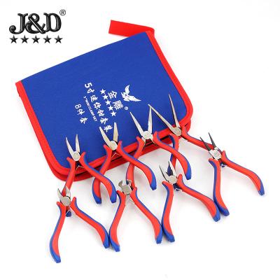 China Small Pliers Set DIY Pack Handmade Needle Nose Pliers Stripping Pliers Set 5 Inch Mini Jewelry Oxford Cloth Bag Pliers 8 Set for sale