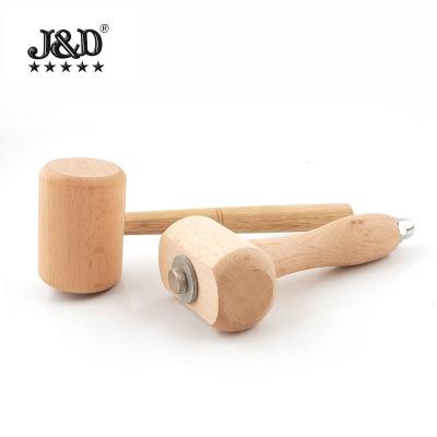 China Leather Tool Beating Wood Handle Hammer Goods DIY Leather Tools Mallet Hand Made Leather Carving Impact Resistance for sale