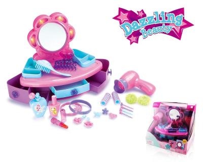 China Plastic Pretend Play Toy Set Modern Girl Beauty Plastic Set Dresser Toy For Girl for sale