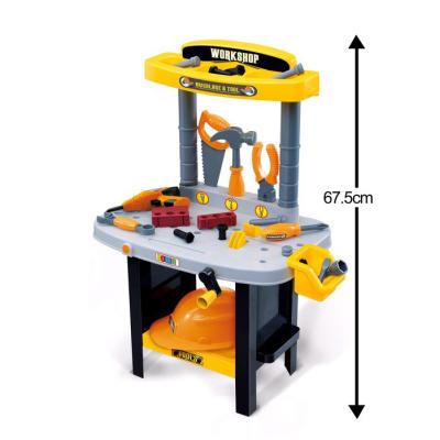 China Electronic Toy Children Construction Workshop Tool Table Set For Kids Play Toy Workbench With Drill for sale