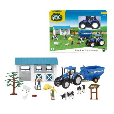 China Great Kids Harvest Farm Newholland Tractor Playset Farm Animal Toys For Kids Education, Included Horse, Animal, Farmer PVC Shield for sale