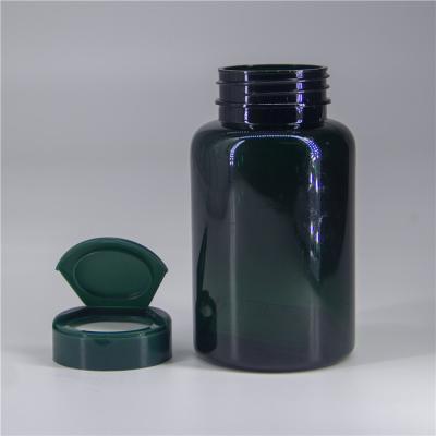 China High Quality Eco-friendly PET Green Color Pharmaceutical Plastic Pill Bottles Flip Top Cap 150ml 200ml for sale