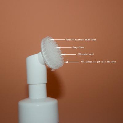 China Skin Care Plastic 150ml Foam Cream Bottle With Silicone Brush For Personal Face Wash for sale