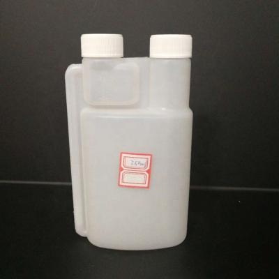 China 1000ml Medicine HDPE Dosing Plastic Double Double Chamber Two Neck Twin Measuring Bottle for sale