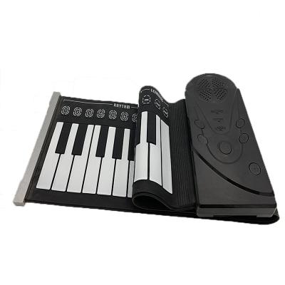 China Foldable Portable Silica Roll Up Black Flexible Piano 49 Keys Keyboard Musical Instrument For Kids Piano In Stock for sale