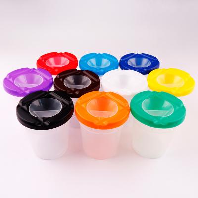 China Hot Selling Pen Wash Cup Sealed For Plastic Painting Children's Painting Tool Pen Washing Cup Handmade DIY 4 Color for sale