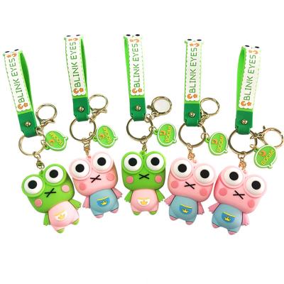 China Trend New Arrival 3D Frog Cartoon Animal Anime Key Chain For Men And Women Packbag Accessories Decoration Gifts Key Chain for sale