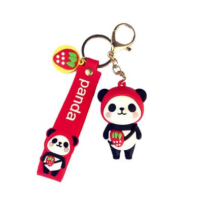 China New Trend Amazon HotSale Fashion Cartoon Designer Cute Panda Football Pendant Keychain For Bag Gits Decoration for sale