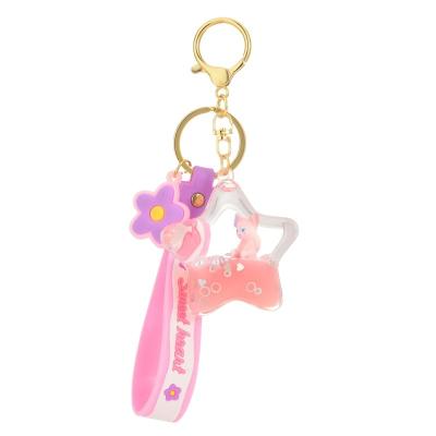 China 2022 Wholesale Bear Trend New Arrival Hotsale Self Defense Key Chain Acrylic With PVC Bracelet For Women Key Chain Ring for sale