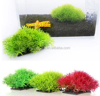 China Simulation Plastic Plants For Aquarium Landscape Of Plastic Pine Needles With Small Short Grass for sale