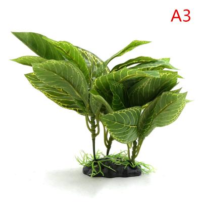 China Viable Green Plastic Mini Greenhouse Realistic Plant Decor Ornament for Reptiles and Amphibians for sale