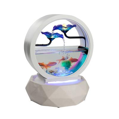 China European Modern Ceramic Viable Decoration Home Indoor Glass Aquarium Living Room Ornaments Aquarium Memorial Gift for sale