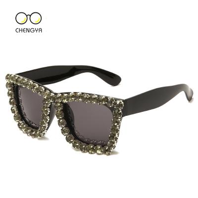 China Fashion sunglasses adjust color diamond shiny night stage glasses props bar birthday tide wedding photo paty sunglasses for sale