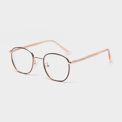 China Fashionable Eye Sight Square Core Metal Plate Glasses Frame Literary Female Myopia Thickened Ring Glass Frame Small for sale