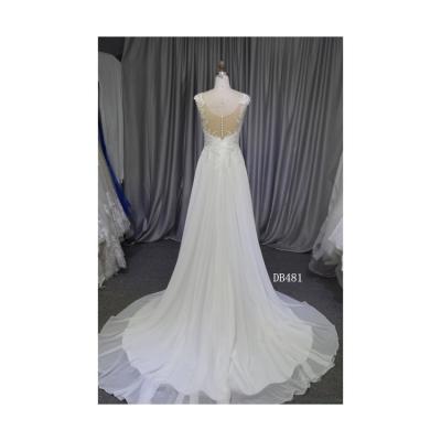 China 2021 New Products Breathable Mermaid V-Neckline Warm White Wedding Dress Ball Gown Bridal Dresses for sale