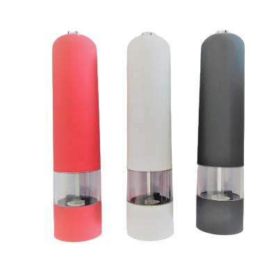 China Durable Colored Plastic ABS Electric Salt And Pepper Mill With Rubber Coating for sale