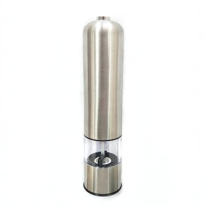 China Amazon Sustainable Hot Selling Stainless Steel Electric Salt and Pepper Mill with LED Light and Lid for sale