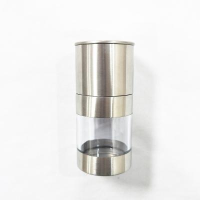 China Hot Sales Factory Direct Supply Viable Mini Stainless Steel Manual Salt and Pepper Mill Spice Grinder for sale