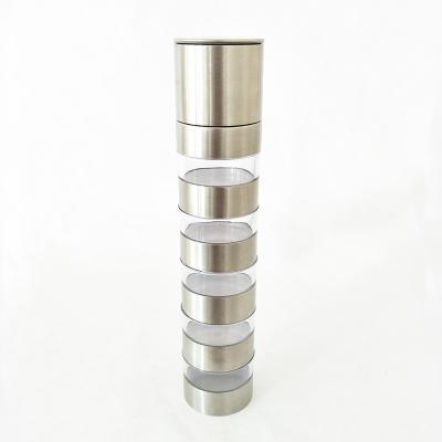 China Wholesale Viable Manual 5 In1 Stainless Steel Salt and Pepper Mill Spice Grinder for sale