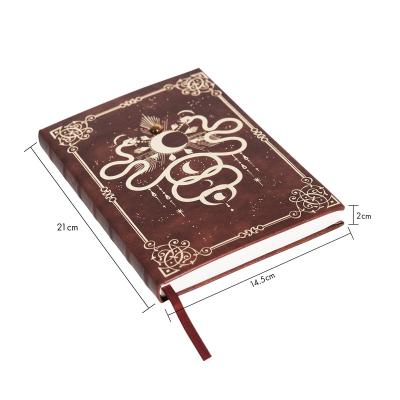 China Luxury Printed Snake Design Gold Print Notebook New Wholesale Logo Cover Pu Leather Journal Custom Made With Coded Lock for sale