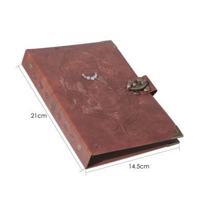 China New Arrival Healing Moon Goddess PU Leather Spiritual Journal Printed Logo Crystal Planner Notebook Custom Made for sale