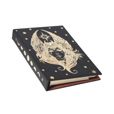 China Wholesale Luxury Gold Foil Embossed Moon Goddess Triple Printed Journal Customized PU Leather Crystal Notebook Hardcover for sale